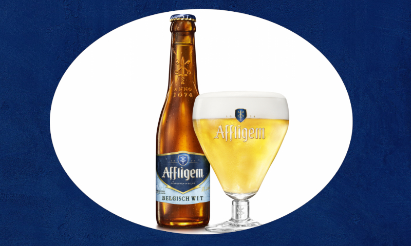 Affligem Belgisch Wit flesje en glas